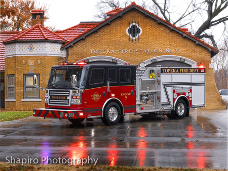 Topeka KS Fire Department Engine 7 Rosenbauer Commander fire engine Larry Shapiro photographer shapirophotography.net